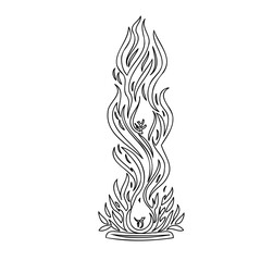 Stylized flame illustration for diverse usage