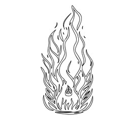 Abstract Fire Silhouette Artistic Graphic Element