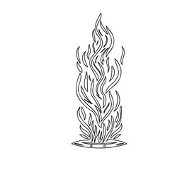 Abstract Bonfire Sketch Design with Linear Flames