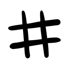 Obraz premium Hashtag doodle icon with hand drawn design
