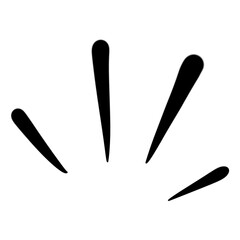 Doodle line icon expression of emphasis or focus for graphic elements