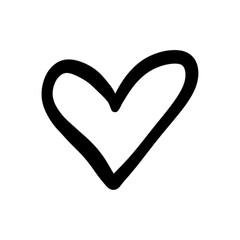 Heart shaped doodle icon with hand drawn design style