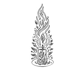 Candlelight, Leaves and Warmth Design in Black