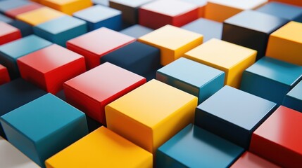 Obraz premium Abstract geometric pattern of colorful square blocks.