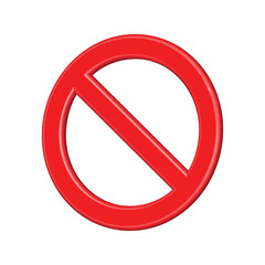 Prohibition symbol. Red Prohibition Sign icon. Prohibition icon isolated on transparent background. Vector illustration EPS 10.