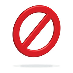 Prohibition symbol. Red Prohibition Sign icon. Prohibition icon isolated on transparent background. Vector illustration EPS 10.