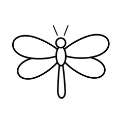 Black and white butterfly doodle, outline isolated cartoon seasonal character. Hand drawn vector illustration in flat style.