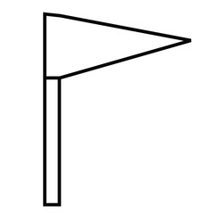 Cute cartoon hand drawn vector simple flag icon outline.