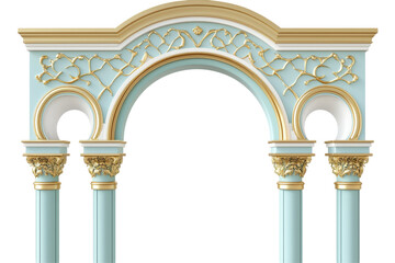 Fototapeta premium Ornamented archway isolated on PNG transparent background, cut out