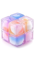 Colorful Cube Puzzle Isolated
