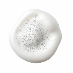 Soft white foam blob with fine microbubbles and airy texture, ideal for skincare, soap, or cosmetic design concepts, isolated on transparent background.