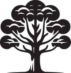 Black vector silhouette of a tree
