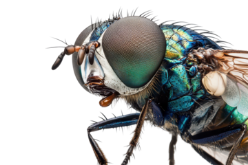 High resolution housefly close up suitable for scientific illustrations pest prevention ads or entomology presentations