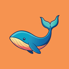 Naklejka premium A beautiful vibrant and-romantic-whale-illustration 
