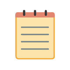 Cute notepad illustration with lines and pink accents