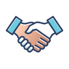 Illustration of a handshake icon representing partnership and agreement