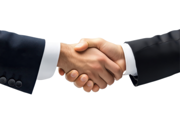 A professional handshake between two business people symbolizing trust agreement and successful collaboration ahead
