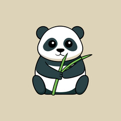 Obraz premium A panda-bear-munching-on-bamboo. 