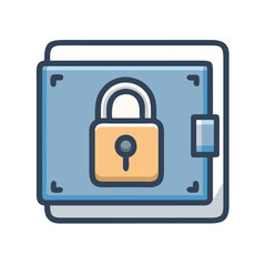 Secure digital wallet, password management, data protection icon