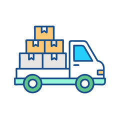 Delivery Truck with Boxes: Shipping and Transportation Concept