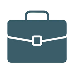 Blue Briefcase Icon Illustration on a Black Background
