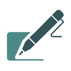 Write icon with pen on paper illustration concept