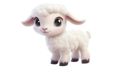Naklejka premium Adorable White Lamb Isolated on White Background for Professional Use