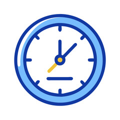 Blue Wall Clock Minimalistic Icon on Black Background