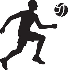 volleyball player silhouette with a white background