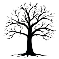 Obraz premium Black-silhouette of tree without-leaf different 