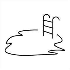 Swimming pool icon in line style
