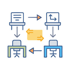 Workflow, Process, Collaboration, Data Transfer, Teamwork, Communication, Diagram