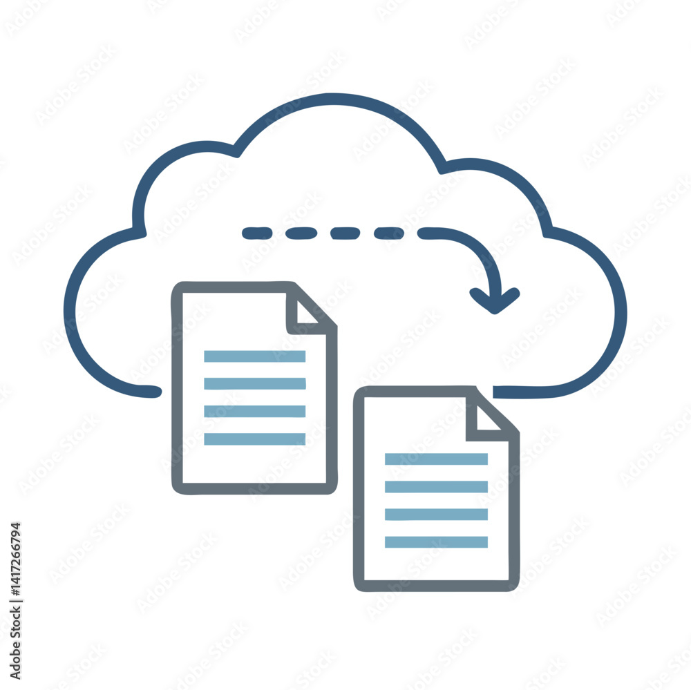 Poster cloud computing data transfer and file management concept