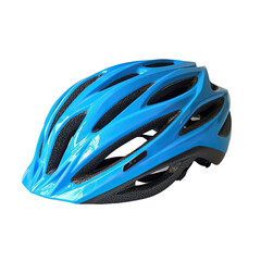 A vibrant turquoise bicycle helmet, featuring a ventilated design, for enhanced safety and comfort during cycling activities.