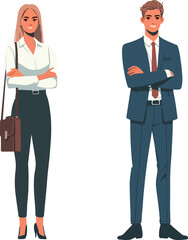 vector of entrepreneurs standing folded arms