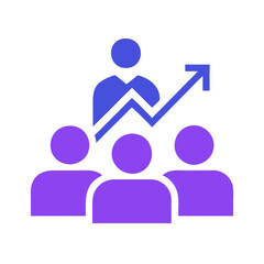 Team Leadership Showing Growth and Progress with Arrow