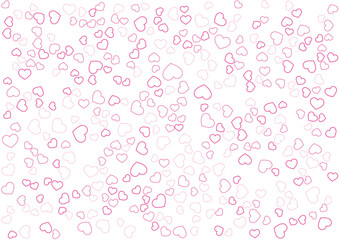 ハート柄の背景 桃色系の3色 フチハート