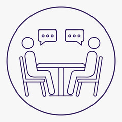 Fototapeta premium Conversation-exam-table-with-teachers-icon 