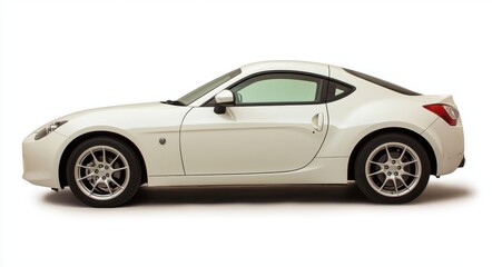 Elegant White Sports Car on a Clean Studio Background