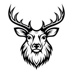 Fototapeta premium A deer-head-vector-illustration. 