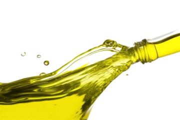 Olive oil splash image in soft yellow swirl ideal for elegant cooking or nutrition web design