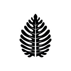 Fern leaf icon  black color 