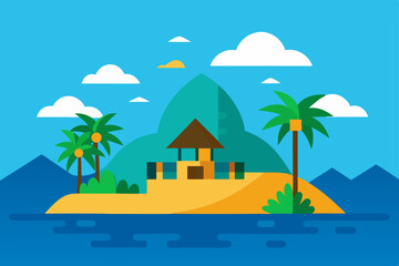 Obraz premium island with palm trees