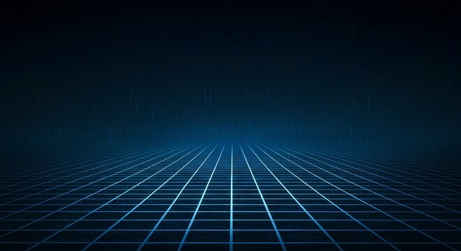 Digital Blue Grid Landscape
