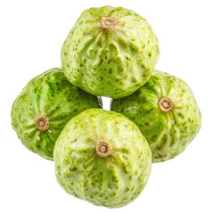 Stacked green gourds isolated on PNG transparent background, cut out