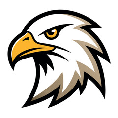 Fototapeta premium Eagle-head-on-white-background 