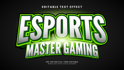 Esports master gaming 3d editable text effect sport style