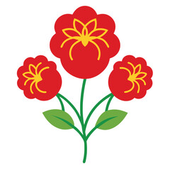 Embroidery-with-red-and-yellow-flowers golden  
