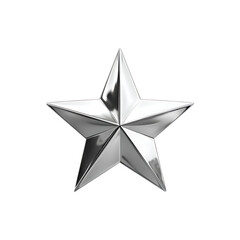 Obraz premium Shiny silver five pointed star. Award, achievement, success.