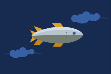 Anime Skyship Flying In Stormy Lightning Clouds Picture